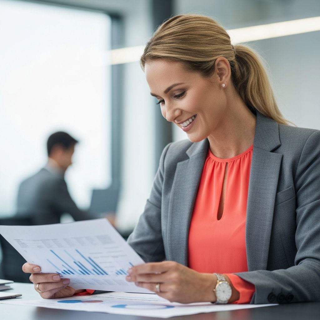 Business owner reviewing financials